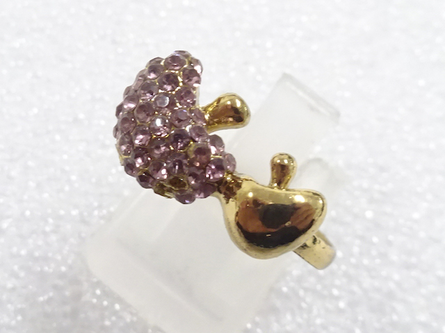 JAPANESE KIMONO / ANTIQUE COLORED STONE RING (SIZE 17)